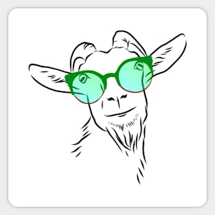 cheerful goat in fashionable glasses Sticker